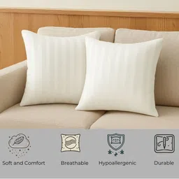 Siroki Bond 2 Pieces White Striped Square Cushions-picture-22