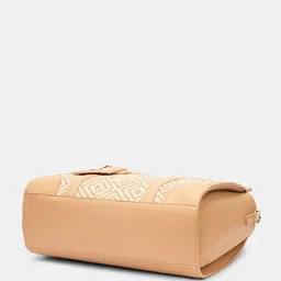 Caprese Textured Regular Structured Satchel Bag Buckle Detail Detachable Sling Strap image 3