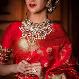 AMRUTKALA SAREES Woven Design Silk Blend Designer Banarasi Saree image 2