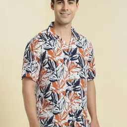 Allen Solly Men Relaxed Fit Floral Printed Cuban Collar Casual Shirt image 4