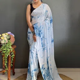 V3 FASHION STUDIO Tie And Dye Pure Chiffon Ready to Wear Saree image 1