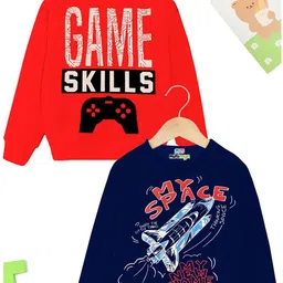 MINI MYN Boys Pack Of 2 Printed Cotton Sweatshirt-picture-12