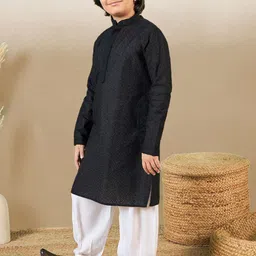 YK Boys Regular Chikankari Kurta with Patiala & image 4