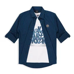 CHARCHIT Boys Comfort Opaque Striped Casual Shirt-picture-6