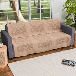 Myntra Elegant Homes Brown Cotton Sofa Cover-image-18
