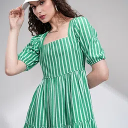 Tokyo Talkies Striped Fit & Flare Midi Dress-image-29