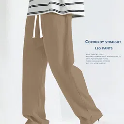 RAJOVATI Men Loose Fit Corduroy Trousers image 4