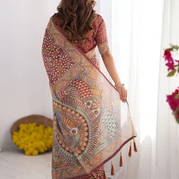 MAHARANI COUTURE Floral Pure Cotton Kanjeevaram Saree image 3