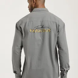 Blu MNKY Smart Typography Printed Spread Collar Slim Fit Casual Cotton Shirt-picture-29