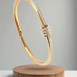 RKB Sales Women Cubic Zirconia Antique Gold-Plated Cuff Bracelet-picture-12