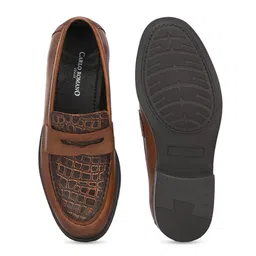 CARLO ROMANO Men Textured Leather Slip-On Sneakers image 5