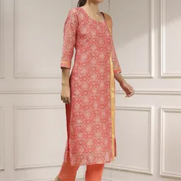 Biba Set of Printed Cotton Unstitched Dress Material With Dupatta image 2