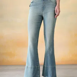 Flying Machine Women Flared High-Rise Light Fade Stretchable Jeans-picture-25