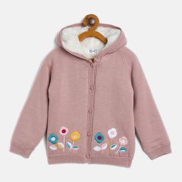 JWAAQ Girls Fashion Long Sleeves Cardigan With Fur Lined-picture-2