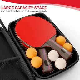 play hard Waterproof EVA Table Tennis Paddle Case Rectangular Hard Racket Cover for image 3