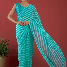 all about you Striped Pure Georgette Saree-picture-30