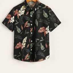 LUVITUS Boys Multi Colored Set Of 2 Floral & Stripe Printed Casual Shirt image 2