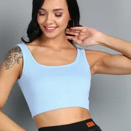 Rock Paper Scissors Blue Tank Crop Top image 4
