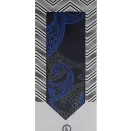 kavove KOVOVE Men Blue & Grey Printed Broad Tie image 2