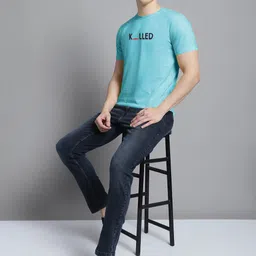 FBAR Typography Printed Round Neck Bio Wash Cotton T-shirt image 4