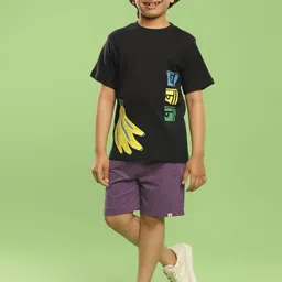 Somersault Boys Banana Printed Round Neck Cotton T-shirt image 4