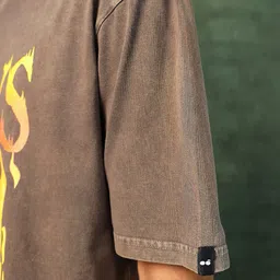 Bewakoof Graphic Printed Pure Cotton Oversized T-shirt image 3