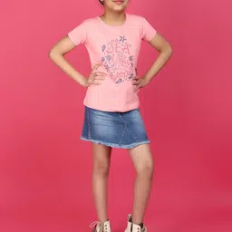 V-Mart Girls Typography Printed Cotton T-shirt image 3