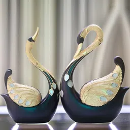 MISS PEACH White & Blue 2 Pcs Birds & Animals Curio Showpieces-picture-27