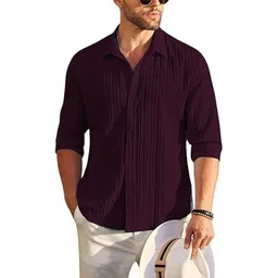 Deelmo Men Solid Mandarin Collar Casual Shirt-picture-19