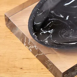 Home Centre Black & Transparent Abstract Matte Soap Dish image 4