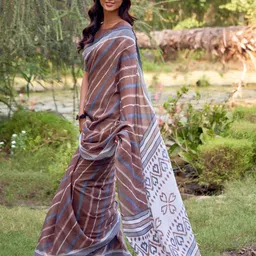 Anouk Leheriya Printed Saree With Blouse Piece-picture-33