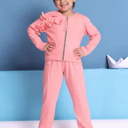 Baawri Girls Round Neck Pure Cotton Top With Trousers-picture-35