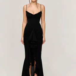 JC Mode Women Solid Shoulder Straps Maxi Dress-picture-33