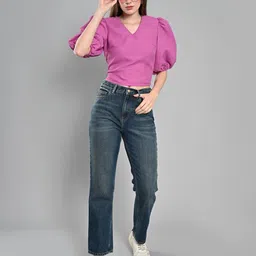 IZEL Puff Sleeve V-Neck Top-picture-27