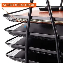 4square Metal Sliding Trays Magazine Holder image 3