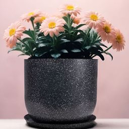 RUBOXA Marble Jaguar Black UV-Protected Planters With Tray-picture-48
