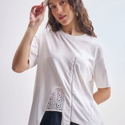 Street By Tokyo Talkies Women Self Design Cotton Asymmetric Hem Longline Top-picture-22