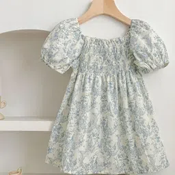 LULU & SKY Floral Print Puff Sleeve A-Line Dress image 2