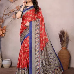 KALINI Ethnic Motifs Printed Tassels Saree-image-86