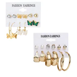 Yellow Chimes Set Of 6 Contemporary Studs Earrings-picture-13