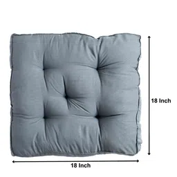 Kuber Industries Grey 4 Pcs Microfiber Cotton Comfortable Seat Square Cushion Chair Pads image 4