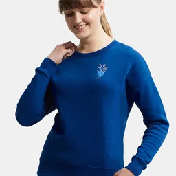 Jockey Cotton Rich Fleece Printed Sweatshirt with Drop Shoulder Styling image 5