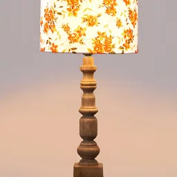 Aura White Printed Wood Traditional Cylindrical Shaped Table Lamp image 4