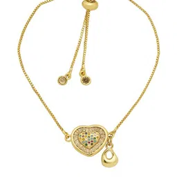 Beenth & Doneth Women Gold-Plated Heart Wraparound Charm Bracelet-picture-13