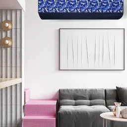 The Furnishing Tree Blue Printed Air Conditioner Cover image 3