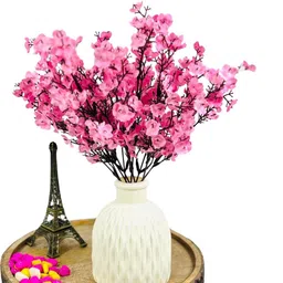 Dekorly Pink & White Artificial Flowers & Plants With Pot image 3