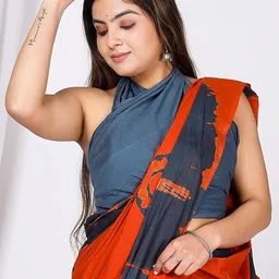 Craft Musium Abstract Printed Pure Cotton Saree image 2