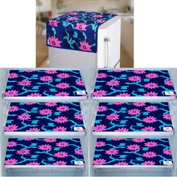 E-Retailer 7-Pcs Blue & Pink Printed Refrigerator Covers-image-26