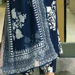 Bholukart Girls Floral Printed Pleated Kurta with Trousers & With Dupatta image 2