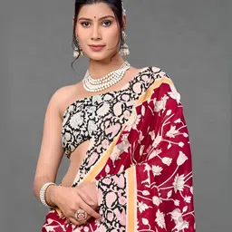 all about you Ethnic Motifs Printed Pure Cotton Saree image 3